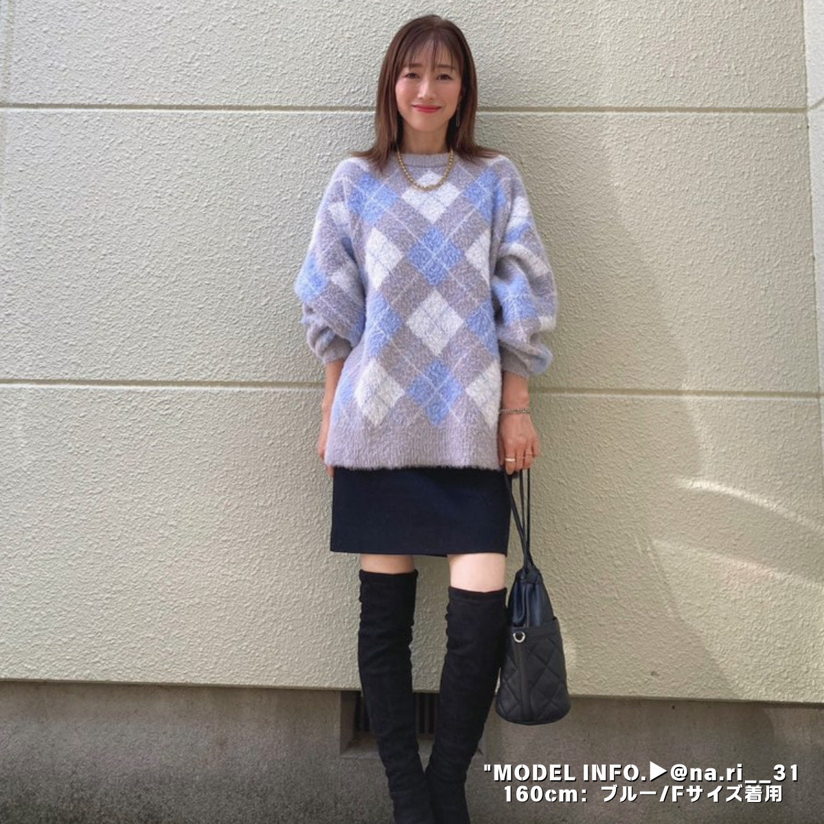 Knit/アーガイル柄ニットトップス ST/No.22040