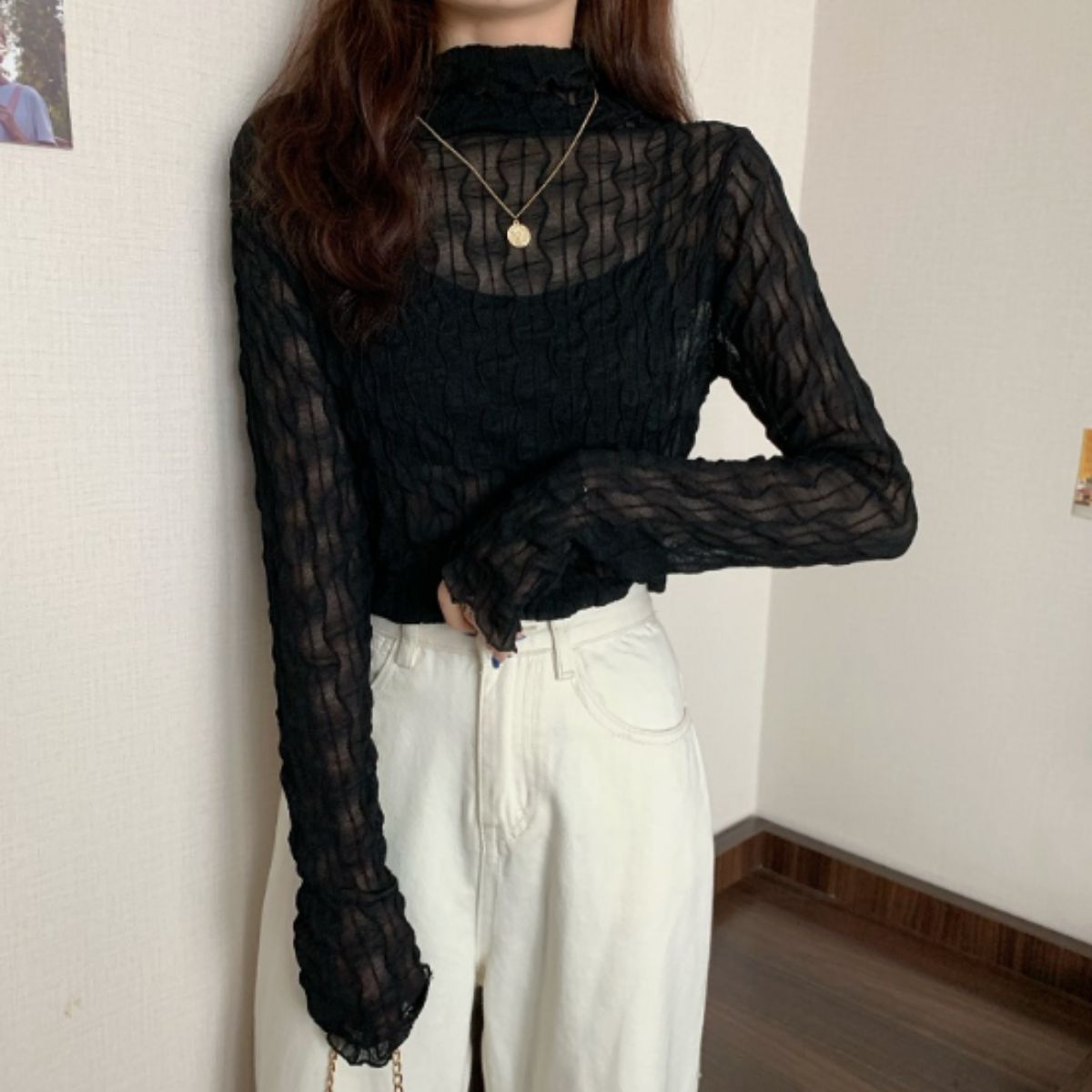 Tops/ハイネックシアートップス ST/No.22047