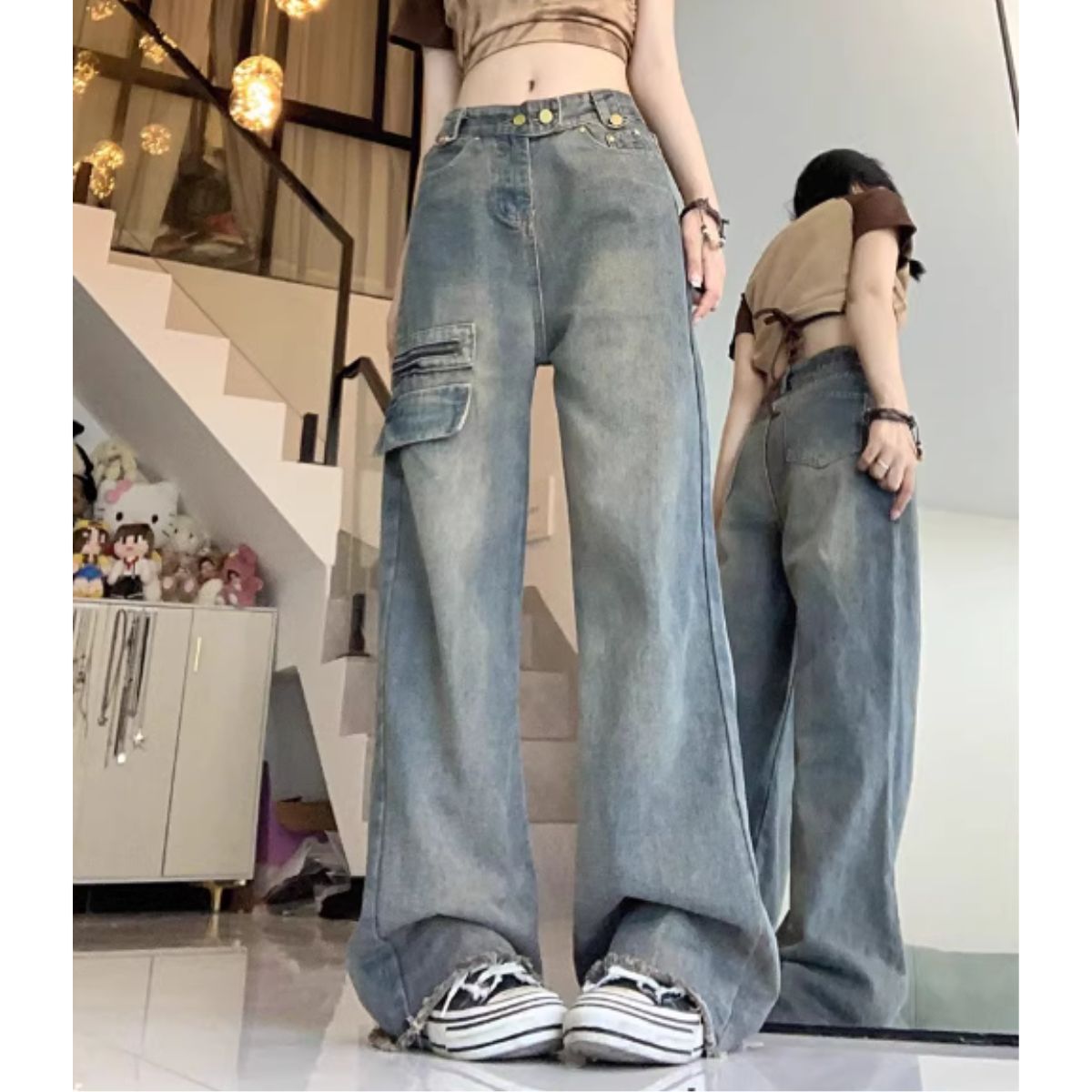 Pants/フェイクポケットデニムパンツ ST/No.27985