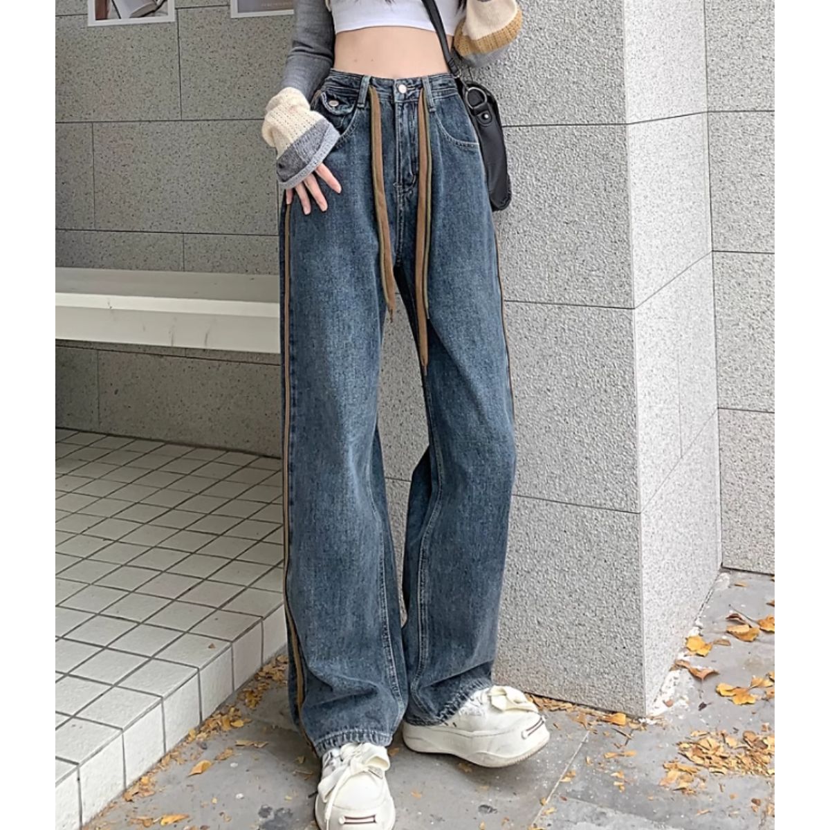 Pants/サイドラインデニムワイドパンツ ST/No.27992