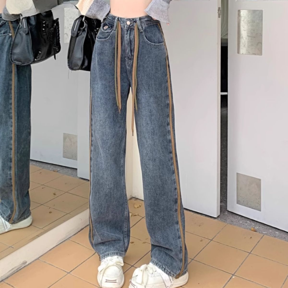 Pants/サイドラインデニムワイドパンツ ST/No.27992