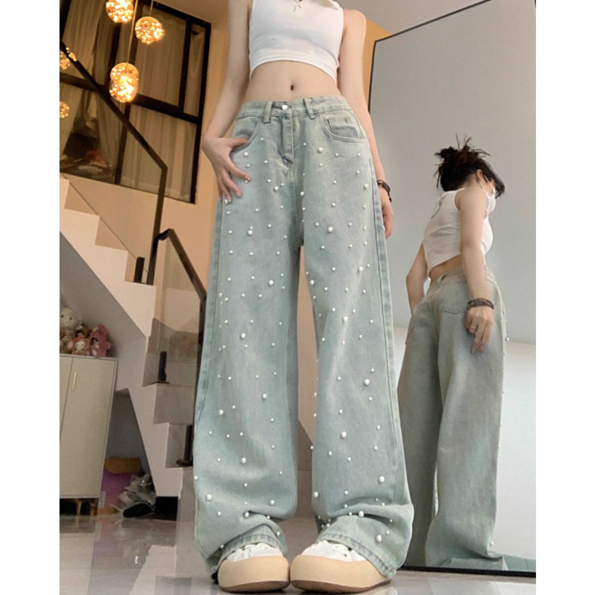 Pants/パールデニムワイドパンツ ST/No.27993