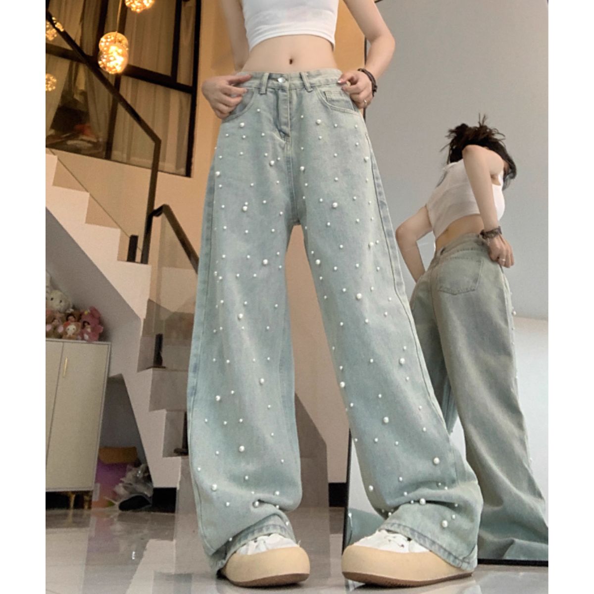 Pants/パールデニムワイドパンツ ST/No.27993