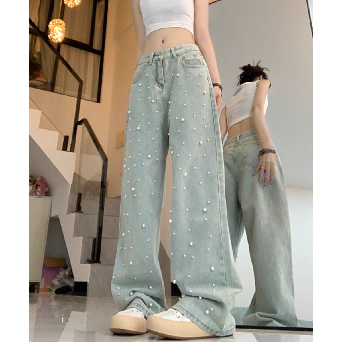 Pants/パールデニムワイドパンツ ST/No.27993