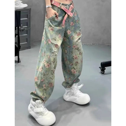 Pants/レトロフラワーデニムワイドパンツ ST/No.27995