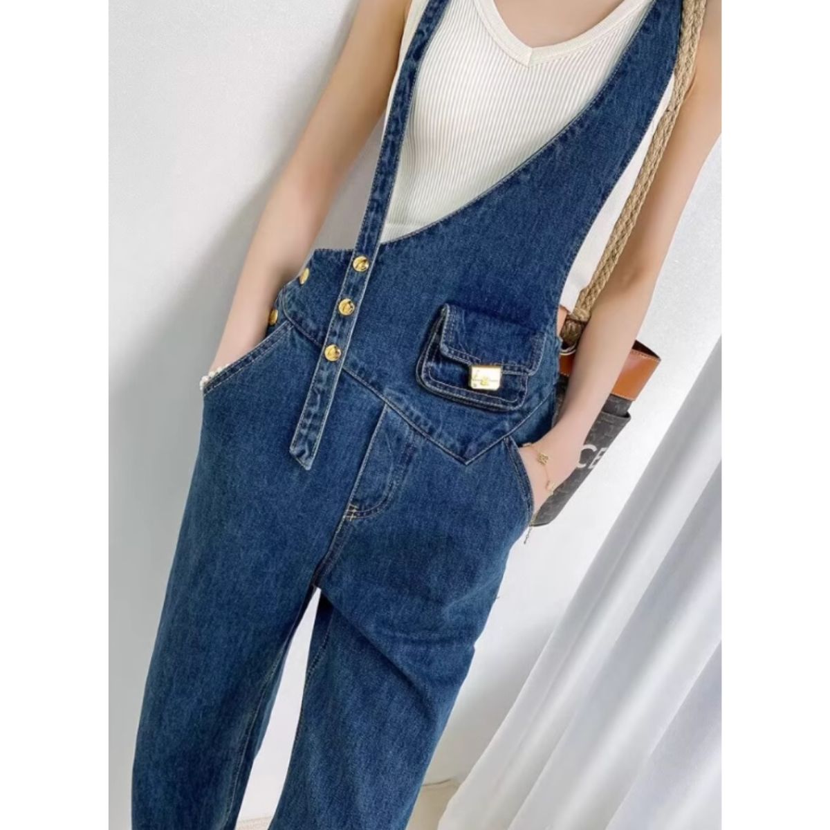 Overalls/アシメショルダーデニムサロペット ST/No.27999