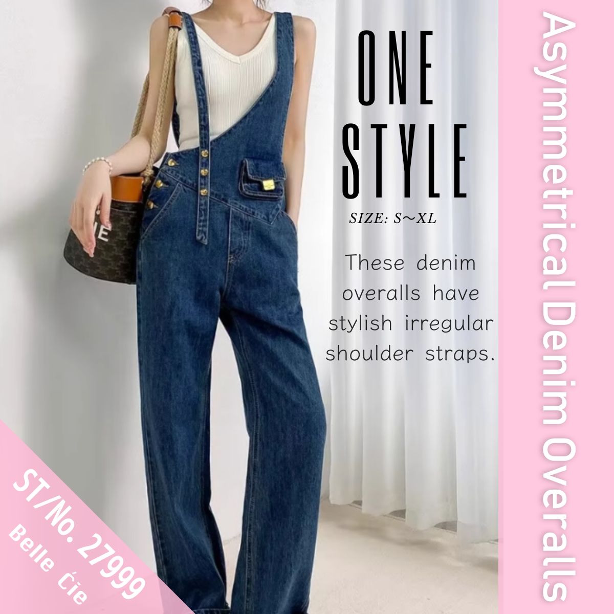 Overalls/アシメショルダーデニムサロペット ST/No.27999