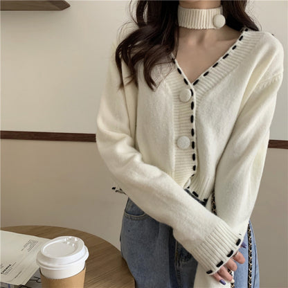 Knit/ ニットVネックカーデトップス ST/No.27233