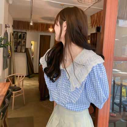 Blouse/ビッグフリルカラートップス ST/No.27722