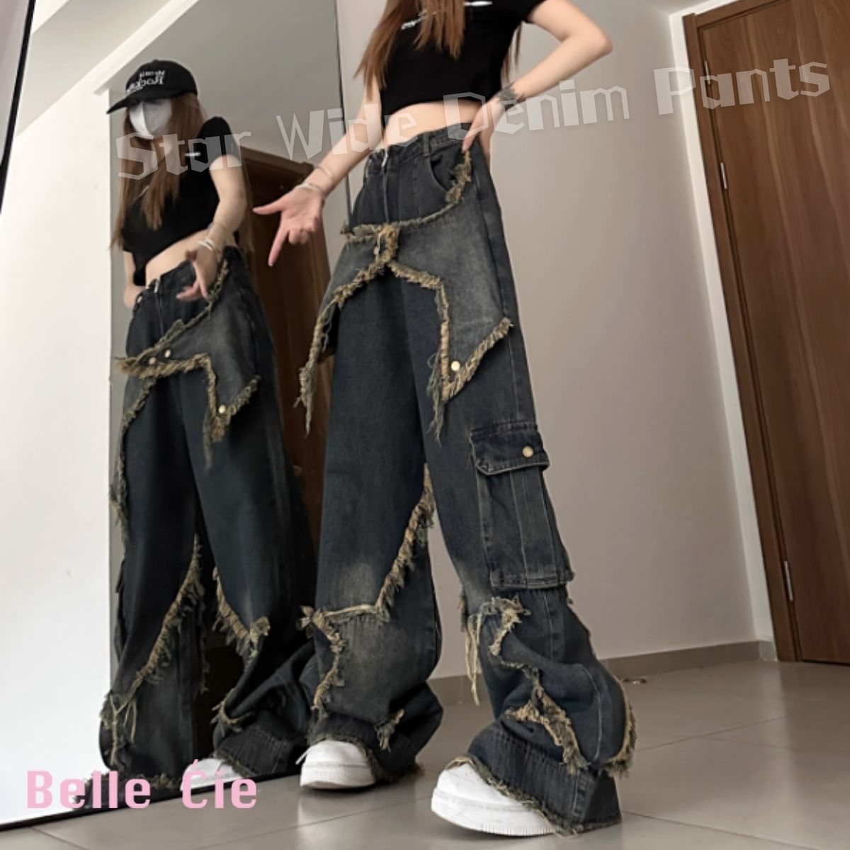 Pants/スターモチーフワイドデニムパンツ ST/No.27771