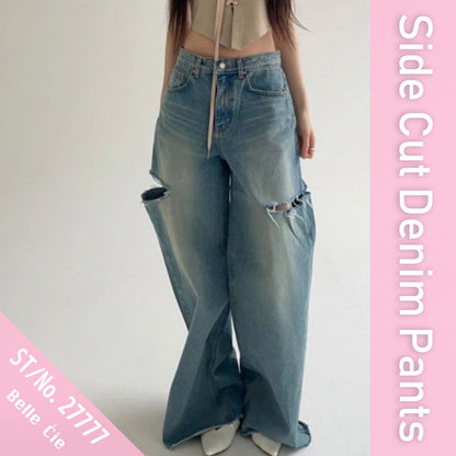 Pants/サイドカットワイドデニムパンツ ST/No.27777