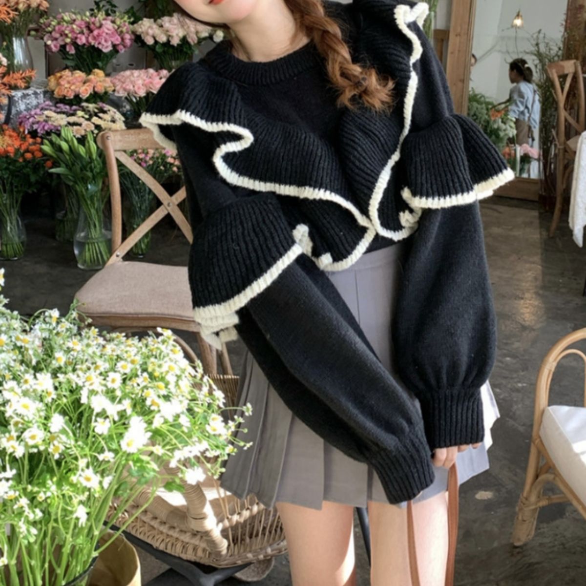 Knit/フリルニット２ＷＡＹトップス ST/No.27832