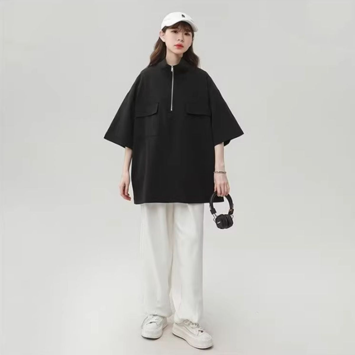 Blouse/ハーフジップビッグシルエットＴ ST/No.27886