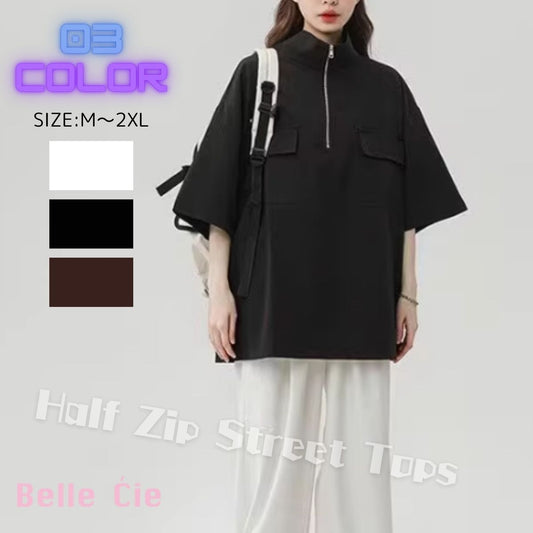 Blouse/ハーフジップビッグシルエットＴ ST/No.27886