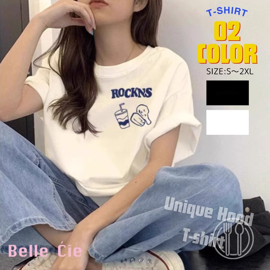 T-Shirts/シンプルフードプリントTシャツ ST/No.27917