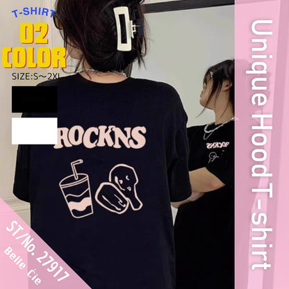 T-Shirts/シンプルフードプリントTシャツ ST/No.27917