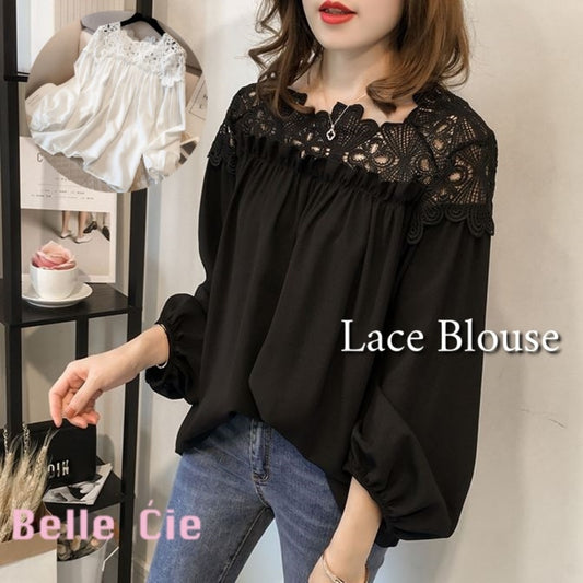 Blouse/レース切り替えブラウス ST/No.27137