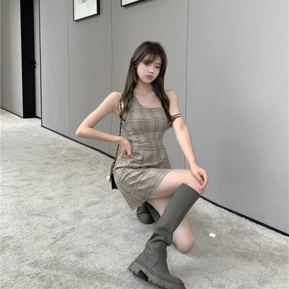 Overalls/グレンチェックミニワンピース ST/No.27479