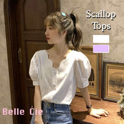 Tops/ スカラップ ブラウスシャツ ST/No.27280