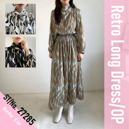 Dress/ レトロ柄 ロングワンピース ST/No.27285