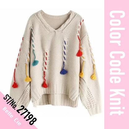 Knit / カラーケーブルニット ST/No.27198